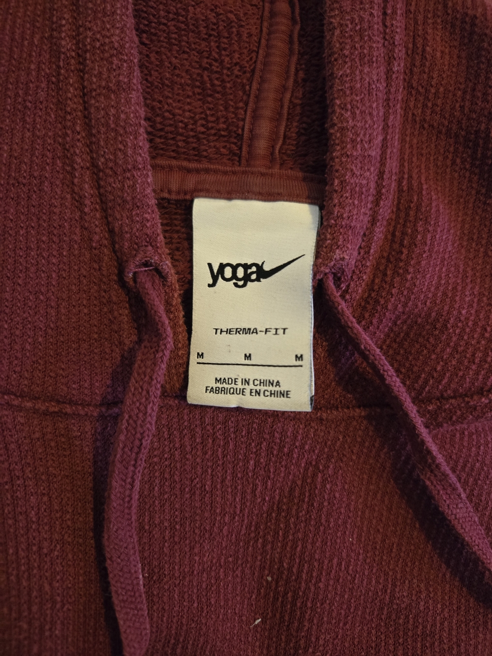 Waffle Knit Hooded Pullover - Burgundy - Picture 2 of 2
